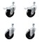 Service Caster 4 Inch SS Hard Rubber Swivel 1/2 Inch Threaded Stem Caster Total Lock Brake, 2PK SCC-SSTSTTL20S414-HRS-121315-2-S2 - alternate 1